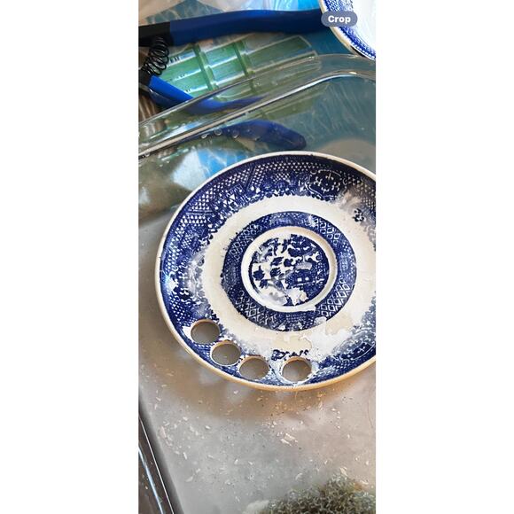 Chinoiserie Blue White Gold Earrings from Broken Fine China Weddings Gift Ribbon - Picture 6 of 8